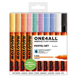 Akrylmarker One4All 2mm 10 Pennor - Pastel