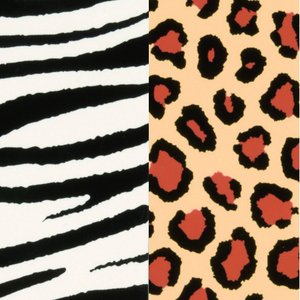 Color-Dekor färgfolie 180 °C 100 x 200 mm - 2 blandade färger 2 st zebra / leopar