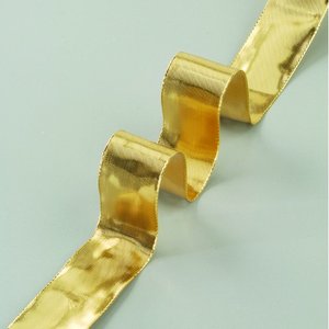 Dekorband ståltrådskant guld 40 mm - 25 meter - guld