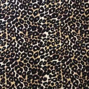 Djurmönstrad trikå - Leopard svart/vit/gul - 160 cm