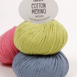 Drops Cotton Merino garn - 50g (ca 30 olika färgval)