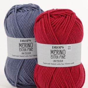 Drops Merino Extra Fine garn - 50g (ca 30 olika färgval)