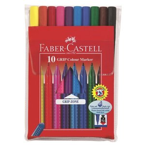 Fiberfärgpennset Faber-Castell Redline - 10 Pennor