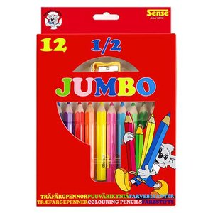 Färgpennor 1/2 Jumbo Sense - 12 pennor