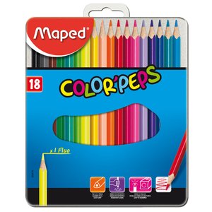 Färgpennset Maped - 18 Pennor
