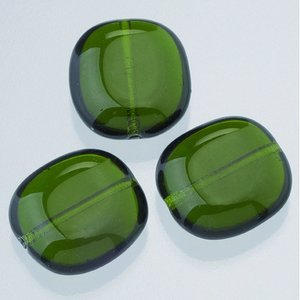 Glaspärlor 17 x 16 mm - olivgrön 4 st. nr 0