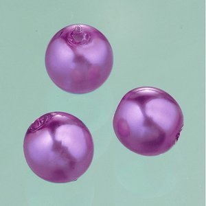 Glaspärlor vax lyster 6 mm - aubergine 40 st.