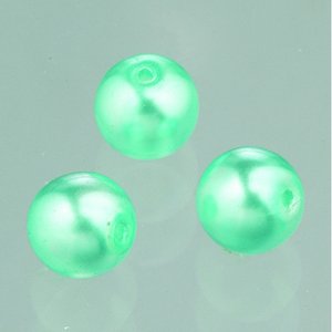 Glaspärlor vax lyster 6 mm - emeraldgrön 40 st.