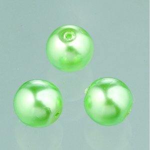 Glaspärlor vax lyster 6 mm - grön 40 st.