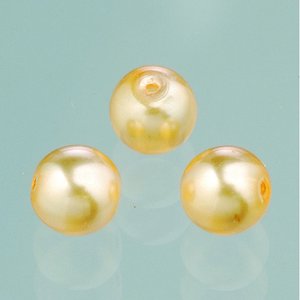 Glaspärlor vax lyster 6 mm - vanilj 40 st.