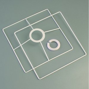 Lampstomme ring set 10x10 cm - vit 2 delar kvadratisk