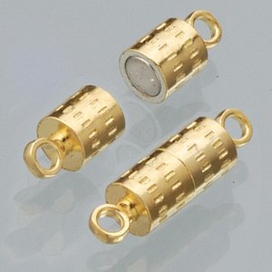 Magnetlås 8 mm - guldpläterad 2 st cylinder