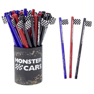 Monster Cars Blyertspenna med flagga