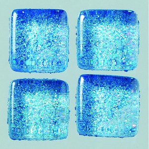 MosaixPro-glasmosaik Glitter 10 x 10 x - blå 200 g ~ 215 st.