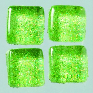MosaixPro-glasmosaik Glitter 10 x 10 x - grön 200 g ~ 215 st.