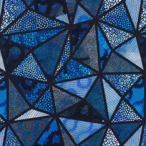 Mönstrad Trikå 150 cm - Mosaik Trianglar Blå