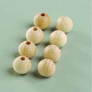 Obehandlade träbollar - med halvhål (flera valbara storlekar)