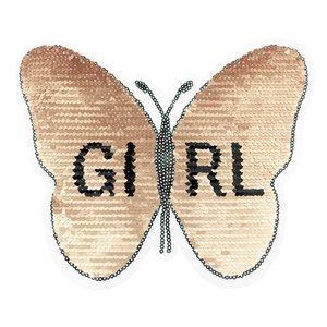 Paljettmärke Vändbart - Butterfly Girl