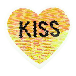 Paljettmärke Vändbart - Heart Kiss