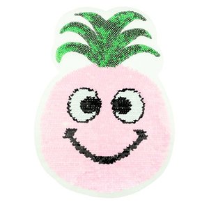 Paljettmärke Vändbart - Pineapple Pink