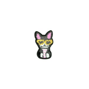 Paljettmärke Vändbart - Small Cool Cat