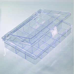 Plastbox 25 x 15 cm - klar transparent 18 sektioner