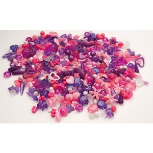Plastpärlor lila & rosa