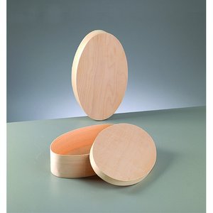Plywoodask ø 250 x 150 mm H 60 mm - obehandlat oval