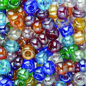 Rocaillespärlor mix 6 mm - blandade färger - transparenta