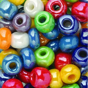 Rocaillespärlor mix 9 mm - blandade färger - ogenomskinliga