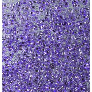 Rocaillespärlor silverlinjerade - violett
