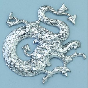 Smycke 45 x 40 mm - silverfärgad 1 st. dragon