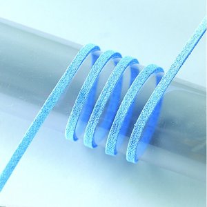 Snöre mockaimitation / alcantara 3 mm / 3 m - ljusblå