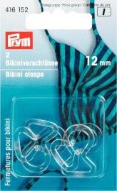 Spännen för bikini/skärp genomskinliga öglor av plast 12 mm 2 st