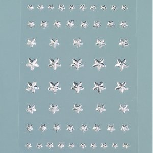 Strass akryl självhäftande 4 5 6 8 mm - kristall 56-pack Stjärna