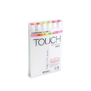 Touch Twin Brush Marker 6st - Fluorescerande färger