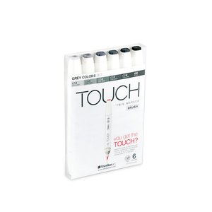 Touch Twin Brush Marker 6st - Grey Color