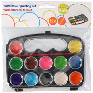 Vattenfärgslåda - 12färger + pensel