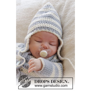Baby Blues Hat by DROPS Design - Baby Mössa Virk-mönster strl. 0/3 mdr