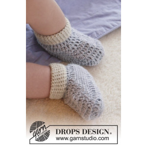 Baby Steps by DROPS Design - Baby Tofflor Virk-mönster strl. 0/1 mdr -