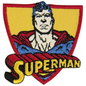 DC Comics Superman Strykmärke med Text 6x5