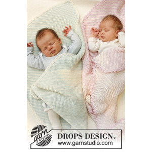 Dream Date by DROPS Design - Baby Filt Stick-mönster 34x51 cm eller 50