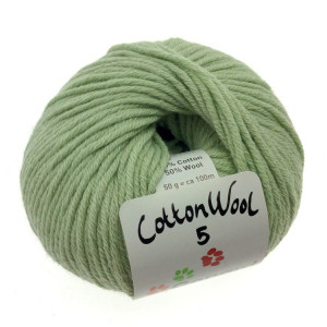 Gepard Garn CottonWool 5 Unicolor 810 Ljus Äppelgrön