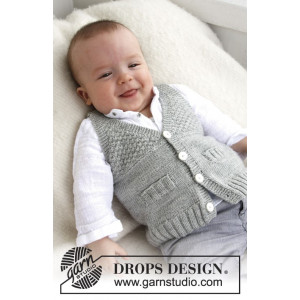 Junior by DROPS Design - Baby Väst Stick-mönster strl. 1/3 mdr - 3/4 å
