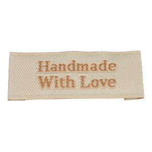 Label Handmade With Love sandfärgad