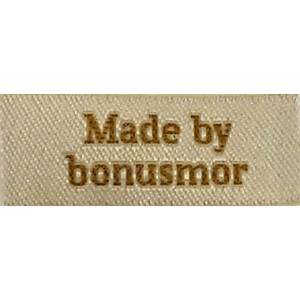 Label Made by Bonusmor Sandfärgad