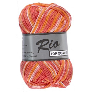Lammy Rio Garn Print 629 Röd/Rosa/Orange 50 gram