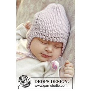 Lullaby by DROPS Design - Baby Mössa Stick-mönster strl. 0/1 mdr - 3/4