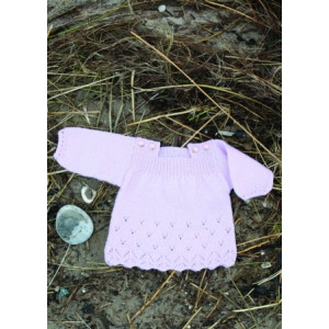 Mayflower Babyklänning med Hålmönster - Tunika Stick-mönster strl. 0/1