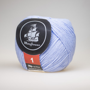 Mayflower Cotton 1 Garn Unicolor 123 Ljus Blå